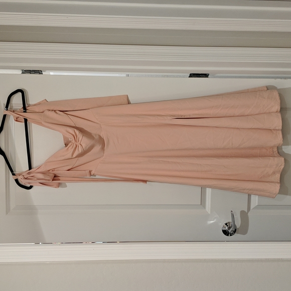 House of CB Blush Pink Midi Dress with Tie Straps - Picture 6 of 6